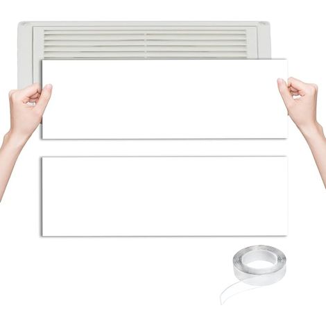 Pack of 4 Ventilation Deflectors with Nano Glue Air Vent Covers Ventilation Deflector for Domestic Standard Air Register PVC White 5.5" x 12" (1/5)
