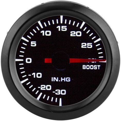 DEESSE SHOP-Jauge de Suralimentation Turbo, Compteur de Suralimentation 2in 12V Turbo -30-30PSI Plage de Mesure Manomètre Lumière Blanche Universelle. (1/4)