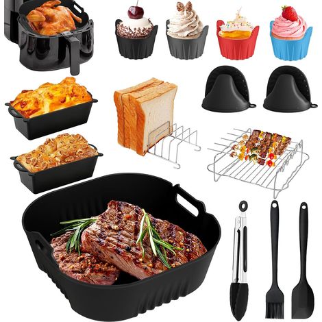 Silicone Air Fryer Mould for Foodi Flex Series 3000 6.2L, 19 Pieces (1/5)