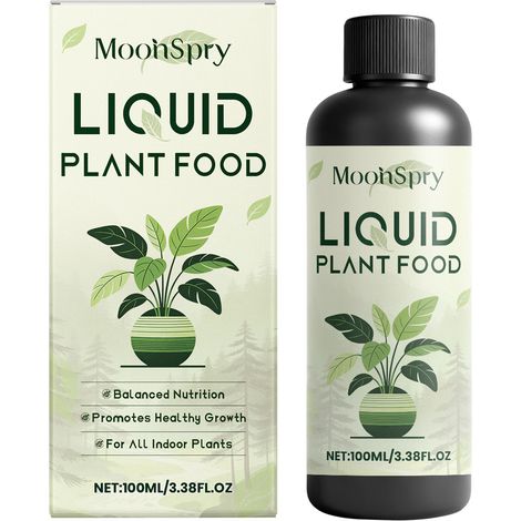 MOONSPRY liquid fertilizer provides a balanced supply of nutrients for daily growth and is suitable for all houseplants. (1/5)