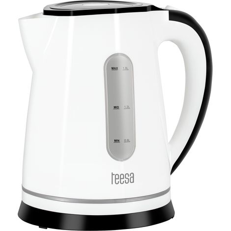 Bollitore elettrico senza fili Teesa da 1800 W, 1,8 litri, retroilluminato, bianco