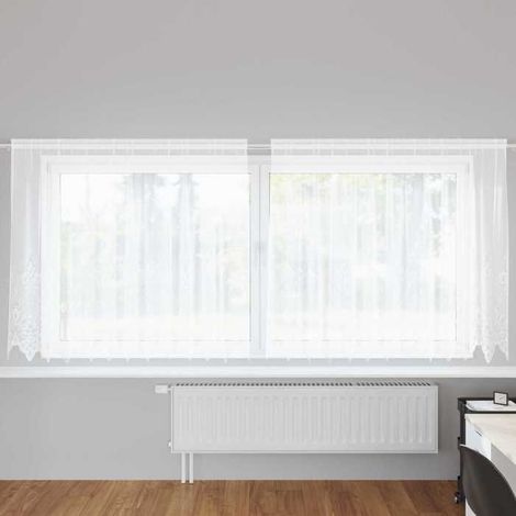 4107778 Rideau en Dentelle Floral Blanc 160 x 300 cm Polyester (1/5)