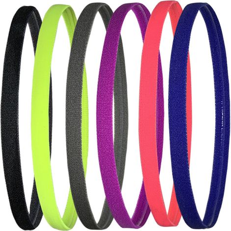 Set di 6 fasce elastiche sportive, antiscivolo e assorbenti, per donna e uomo. (1/5)