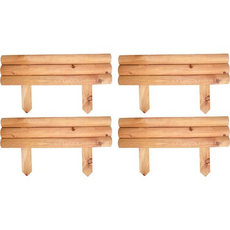 Retenue de terre en mélèze huilé 55 x 16.5 cm Lot de 4 (1/2)