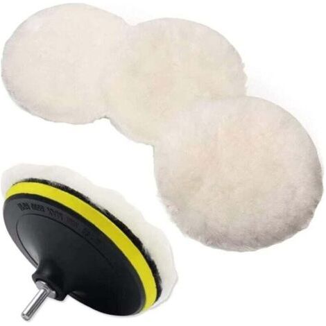 Lot de 6 tampons de polissage en laine de 15 cm, adaptés aux perceuses électriques avec adaptateurs M14.