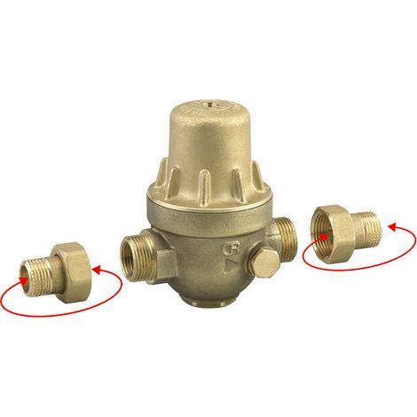Watts – Réducteur de pression 1,5 à 5,5 bar – A étrier et membrane – Chapeau laiton – Filetage plomberie 1" – Norme sanitaire