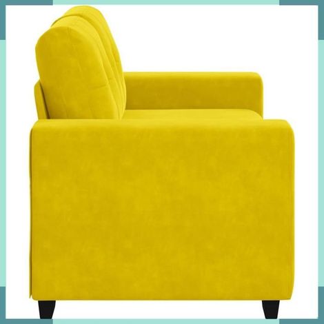 Canapé - 4105116 - Jaune - Velours polyester - 160 x 80 x 82 cm (1/5)