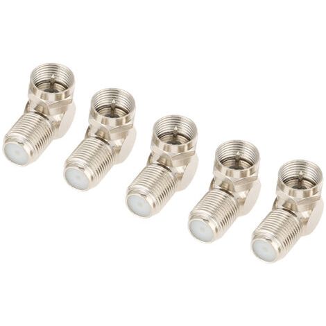 Ensemble de 5 adaptateurs de câble coudés de type mâle vers femelle de type F pour antenne TV