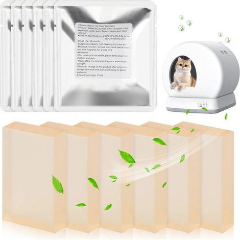 Éliminateur d'odeurs pour bac à litière autonettoyant Meowant, gel désodorisant pour litière, désodorisant automatique (lot de 6, parfum floral) (1/5)