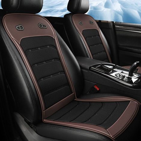 Coussin rafraîchissant pour siège auto 12V avec ventilation par ventilateur, housse de siège conducteur, marron. (1/5)