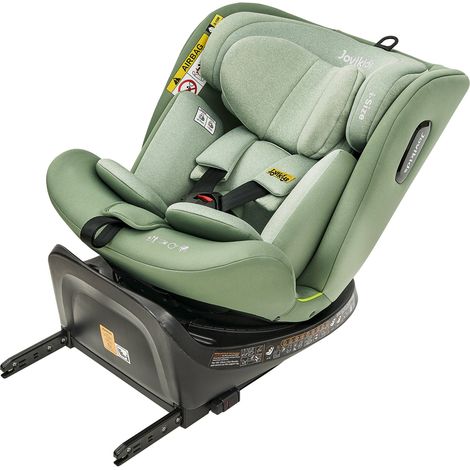 Irovami Siège auto bébé pivotant à 360° Jovikids avec ISOFIX, i-Size 40-150 cm (de la naissance à 12 ans), avec fonction inclinable et capote amovible, homologué ECE R129 (rose) (1/5)