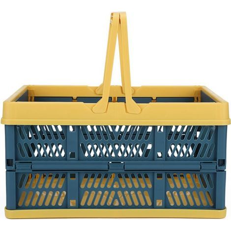 Storage Basket - Foldable - Blue - 29.8x19.8x16.3 cm - With Handles