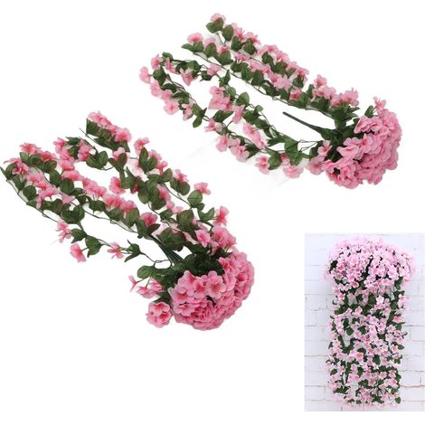 Künstliches Hängeveilchen, Wanddekoration, Hängekorb, rosa Blume (1/5)