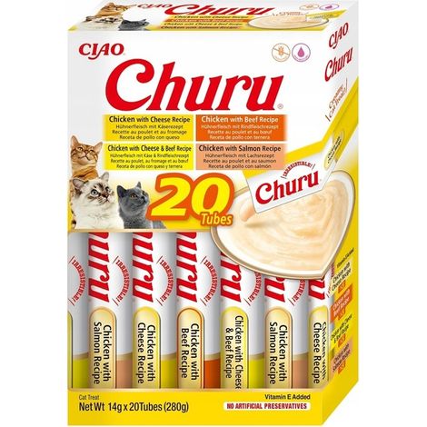 Inaba CAT churu varietà pollo e manzo 20x14g (280g) snack per gatti (1/4)