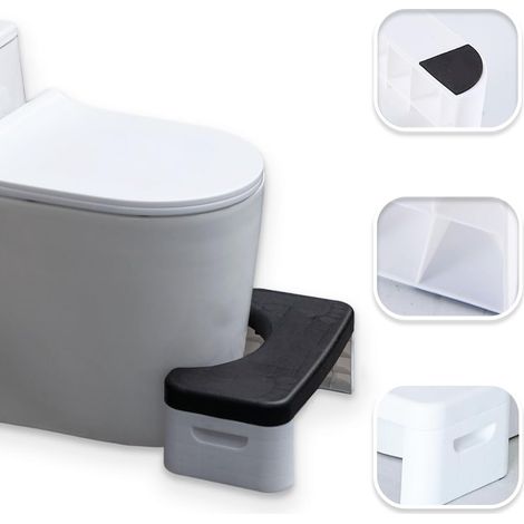 Tabouret de toilette pour salle de bain, toilette accroupie, plateau de siège multifonction amovible, marchepied portable pour salle de bain à domicile, portable, tabouret de toilette accroupie (1/5)
