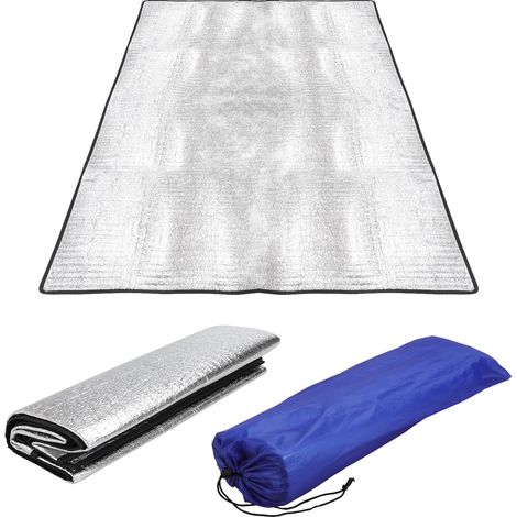 Tapis sol isolant aluminium 100 x 200 cm Pliable camping camping Imperméable Anti humidité Ultra léger Isolation thermique yoga (1/4)