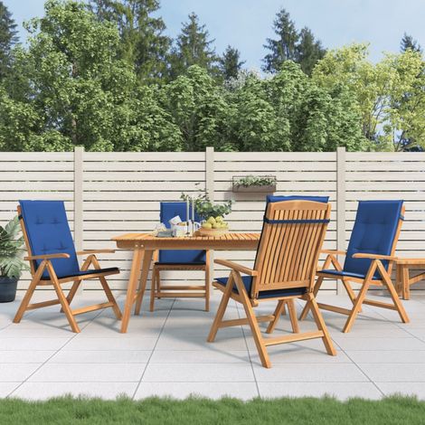Gartenstühle mit Kissen 4 Stk. Massivholz Teak (1/5)
