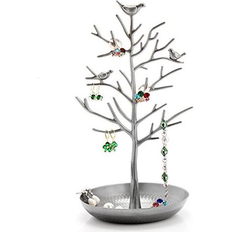 Présentoir d'oreilles Collier Branche d'Arbre Boucles Support de Présentation Porte Bijoux Organiseur-Argent (1/4)