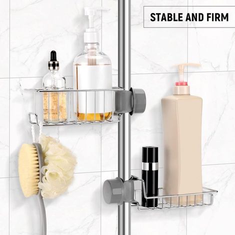 Panier de baignoire sur pieds – Rangement pour produits de douche, barre non incluse (1/2)
