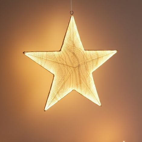 Stella luminosa con tessuto glitterato e 248 LED, decorazione natalizia da h 59 cm (1/4)