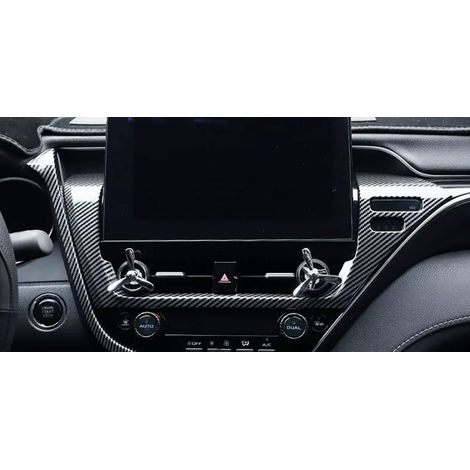 Applicable to 2021 Camry models, this modification includes full-coverage decoration of the navigation and air vents, specifically for left-hand drive vehicles. (1/4)