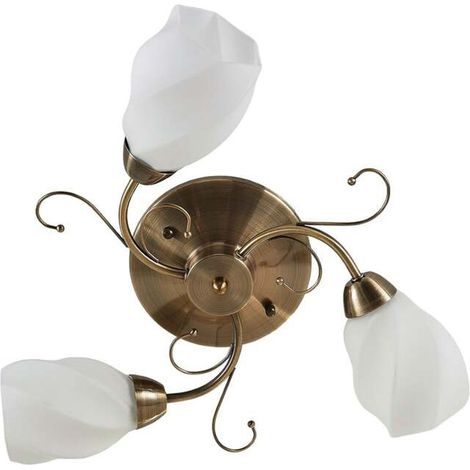 [GEBRAUCHT] B-Ware Lindby Deckenlampe Amedea LED Lampe Leuchte dimmbar altmessing Ø55cm 3-flammig (1/2)