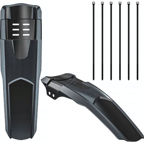 Juego de guardabarros delanteros y traseros para bicicleta de 20 a 29 pulgadas, incluye 6 bridas para cables. (1/5)