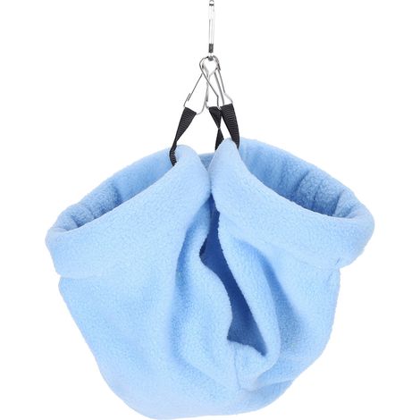 Lit de Hamster suspendu, Tunnel, hamac, maison de couchage chaude pour rats, petits animaux, bleu