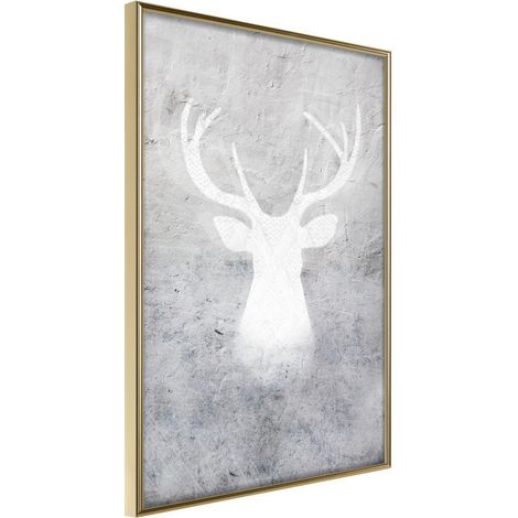 Affiche Murale Encadrée "White Shadow" 21 x 30 cm Or