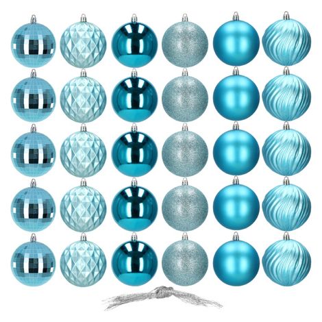 Bombki de Navidad 30 piezas 8 cm azul adornos para el árbol de Navidad decoraciones