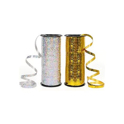 rubans pour ballons, 91 yards (84,5 m), rubans frisés, attaches pour ballons pour mariages, décorations, loisirs créatifs et emballages cadeaux (or et argent) (1/4)
