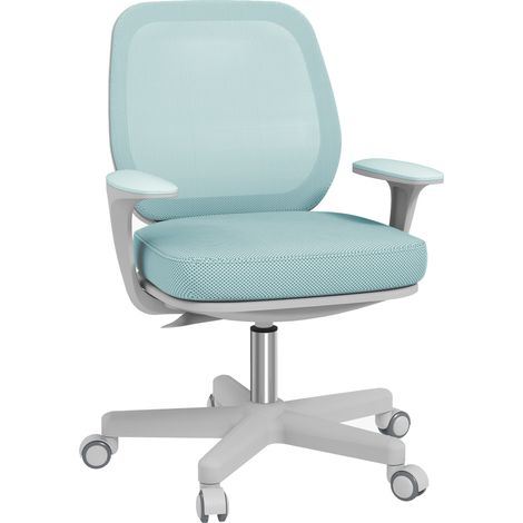 Sedia da Ufficio Ergonomica ad Altezza Regolabile con Schienale Traspirante, 55x48x82.5-94.5 cm, Verde Chiaro