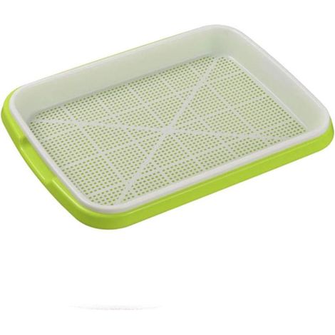 Doppelwandige Anzuchtschale aus Kunststoff mit Keimschale und Wasserreservoir, ideal für Sämlinge, Blumen, Pflanzen, Weizengras und Microgreens (Grün)