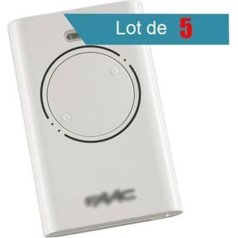 Ecleanfy-Télécommande XT2 433 SLH BLANC Pack de 5-Contrôleur de porte de garage à distance à code défilant 433 MHz