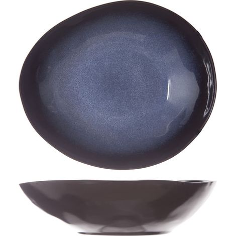 Assiette Creuse Ovale Bleu-19,5 X 16,5 Cm-Lot de 4 (1/2)