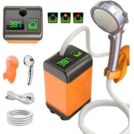 Douche de Camping Portable Pompe de Douche électrique Extérieure, Affichage Intelligent de la Température - 7800mAh (1/4)