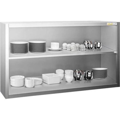 Placard mural inox 1500x400 mm - Hauteur 1000 mm ouvert PREMIUM - GOLDINOX (1/4)