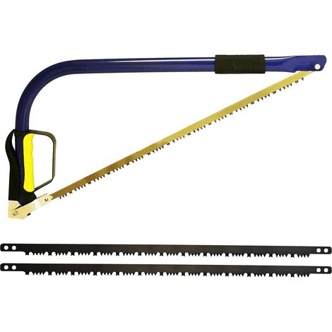 Dapetz ® 21” Tapered Bow Saw Wood Logs Trees Branches Finger Guard + 2 Blades Soft-Grip Front and Rear Handles Enhance Safety, for logs & Large Branches (1/5)