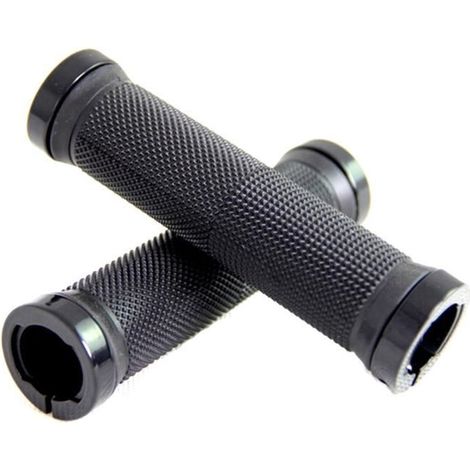 1 Paire Black Mountain Bike caoutchouc verrouillage de vélos Lock On Poignées de guidon noir