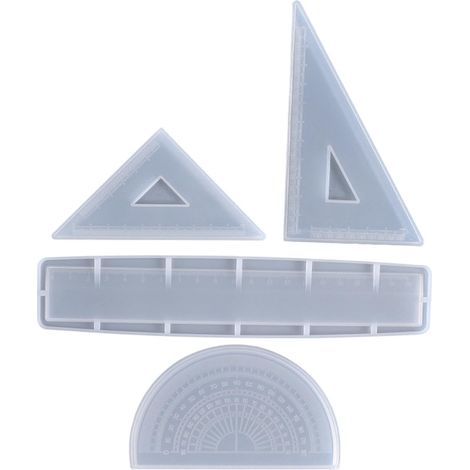 Moule en silicone pour règle triangulaire droite, blanc, 1 pièce (1/5)