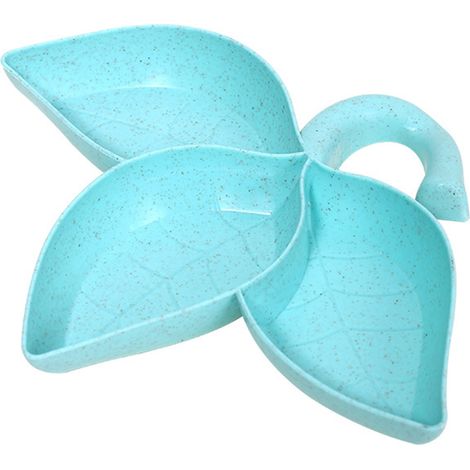 Feuille de trempette 3 compartiments, bol de sauce vert, support pour apéritif, plat divisé (1/5)