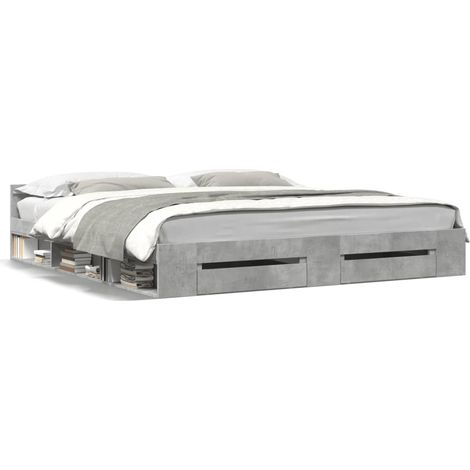 Maison Exclusive - Giroletto Cassetti Grigio Cemento 200x200 cm Legno Multistrato