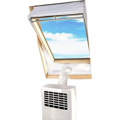 Kit d'aération portable pour climatiseur, 230 cm x 2 pour fenêtre, fonction conduit réglable, catégorie utilitaire domestique, aération pour appartement, ferme, dortoir, chambre à coucher, salon (1/5)