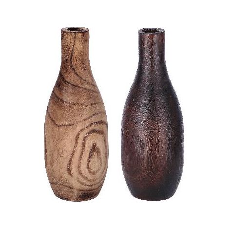 1 Pezzo Vaso Decorativo Casa in Legno Henry 17 x 39 cm 2 Colori (1/2)
