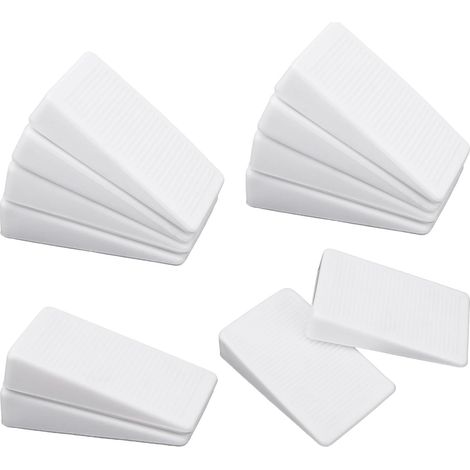 12pcs Cales de Nivellement pour Meuble, Blanches PVC Cale Table Extérieur Empilables et Découpables Niveleurs de Meubles Cales Toilettes pour Tables Lits et Armoires Instables (1/5)