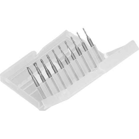 Jeu de fraises à bout plat HSS à queue droite pour usinage CNC du bois, 1,0 à 3,175 mm (1/5)