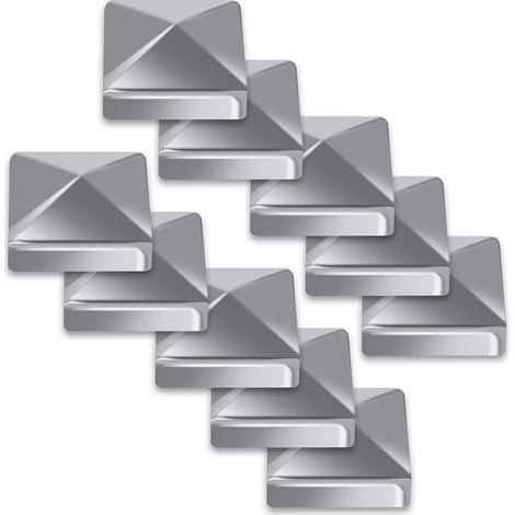 SWANEW 10x Cappello Piramide Copertura per palo Cappello decorativo Copertura 71x71mm Argento