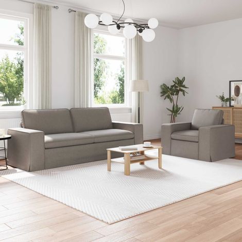 Sofa Set 2 pcs Taupe 222 x 80 x 82 cm Stoff
