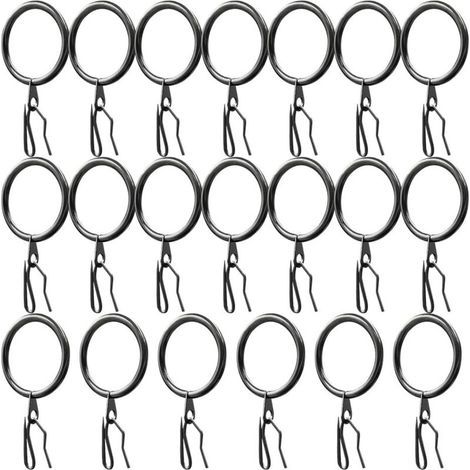 [JAMAIS UTILISÉ] (Noir)20 Pièces Curtain Rings,Anneaux de Rideaux Métal und Crochet Rideau Metal,Rideau de Porte,Rideaux de Douche (1/4)