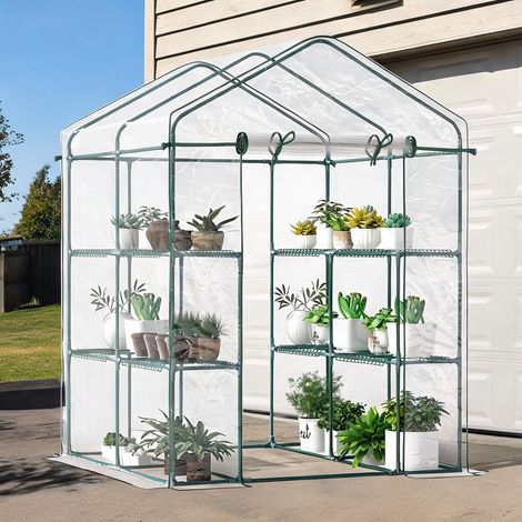 Serre de jardin en métal PVC-plastique 143 x 143 x 195 cm (1/5)
